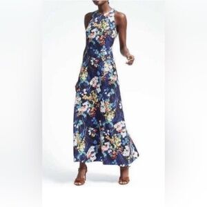 Banana Republic Floral Maxi Dress - Navy and White